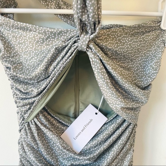 NWT Lovers and Friends Maysen Mini Dress In Sage Dot Size: XS - Picture 7 of 13